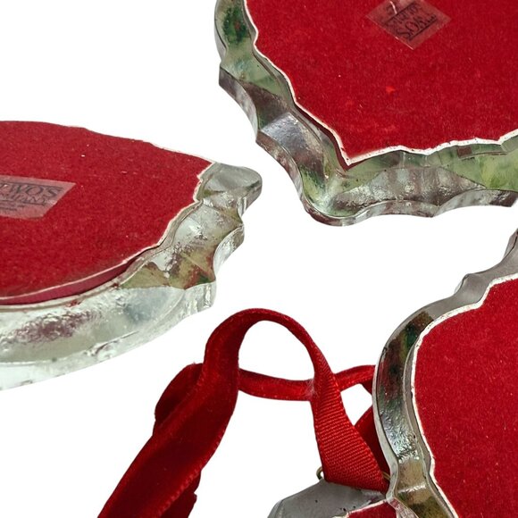 Two's Company Christmas Ornaments Set of 4 Glass Victorian Style Holiday - Picture 13 of 15